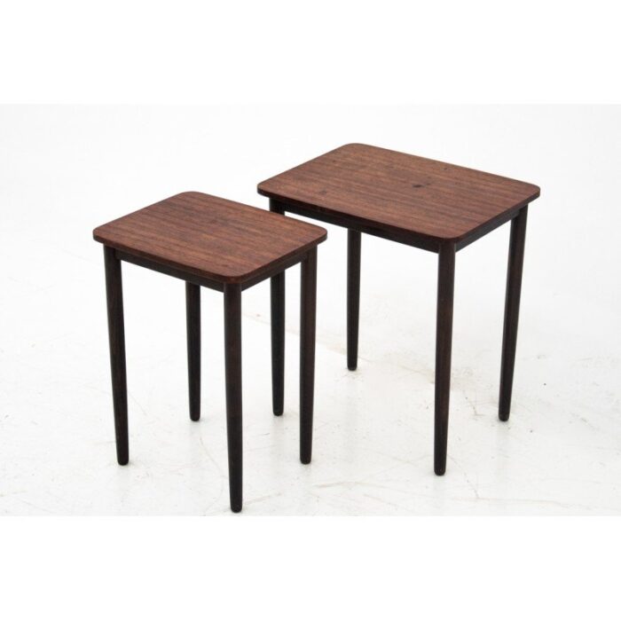 rosewood nesting tables 1960s set of 2 1