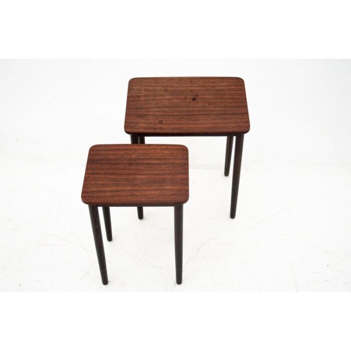 rosewood nesting tables 1960s set of 2 2