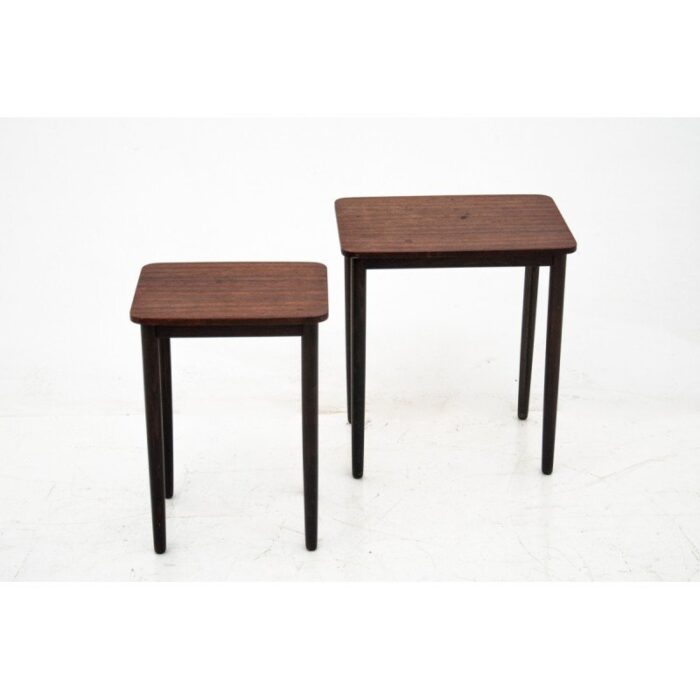 rosewood nesting tables 1960s set of 2 3