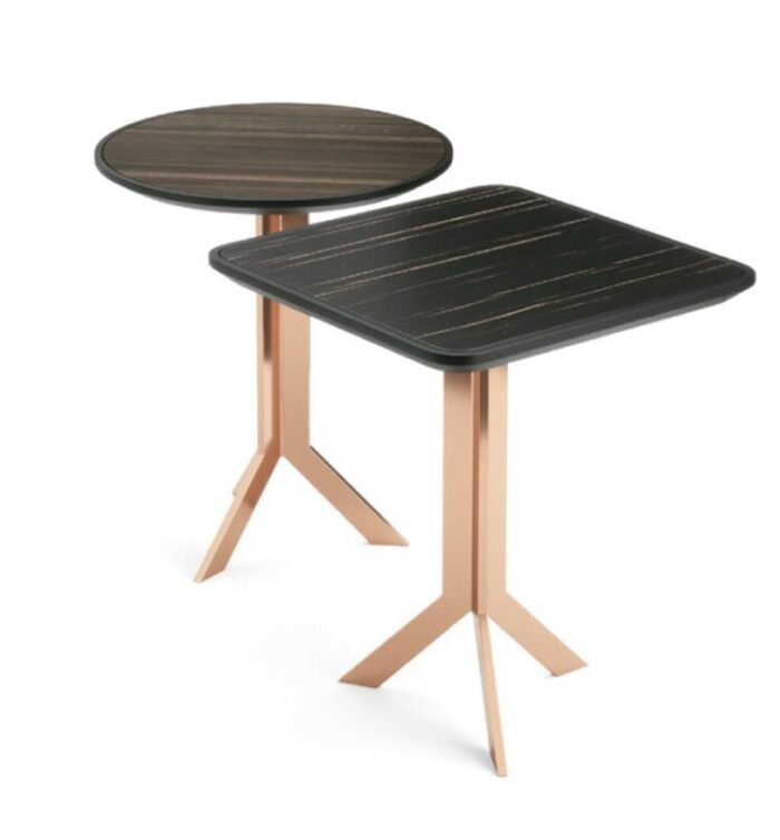 round lacquered and metal side table by pradi for pradi handicraft 3