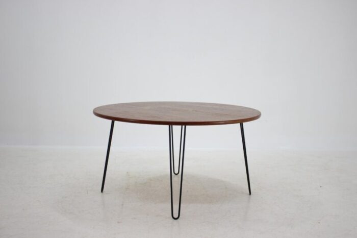 round teak upcycled coffee table 1960s 5