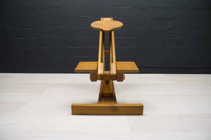 scandinavian adjustable wooden stool 1960s 4