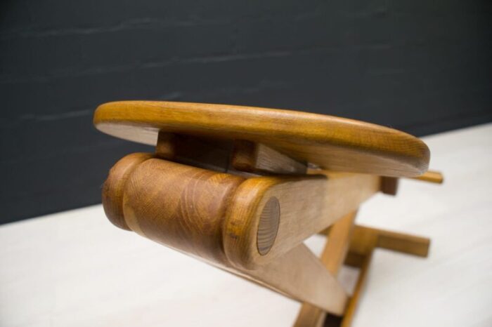 scandinavian adjustable wooden stool 1960s 7