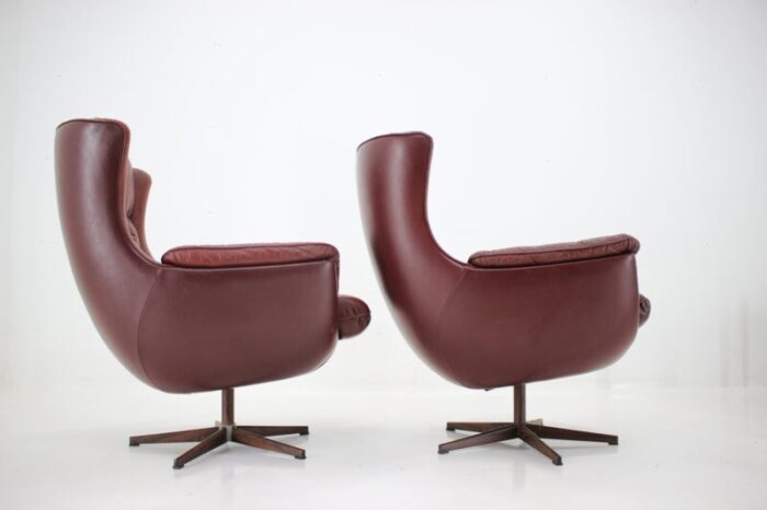 scandinavian leather armchairs from peem 1970s set of 2 2