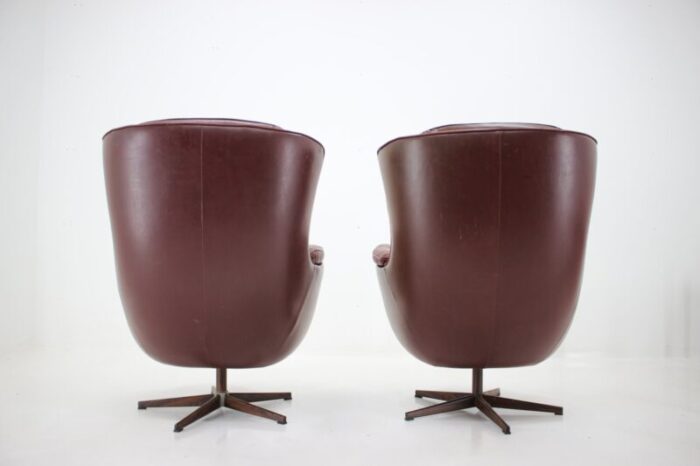 scandinavian leather armchairs from peem 1970s set of 2 4