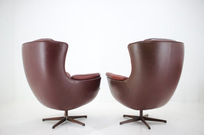 scandinavian leather armchairs from peem 1970s set of 2 5