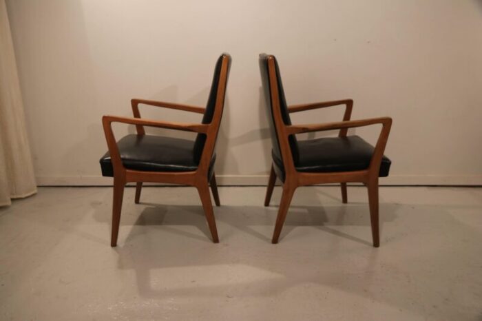 scandinavian leather side chairs 1960s set of 2 6