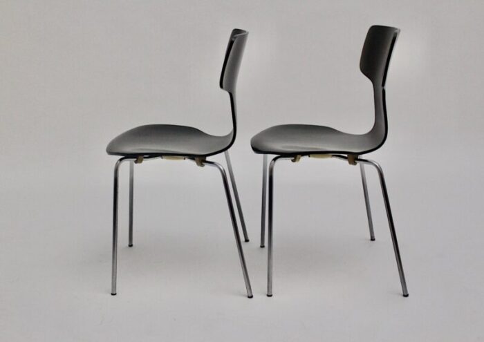 scandinavian modern black lounge chairs by arne jacobsen for fritz hansen 1970s set of 2 4