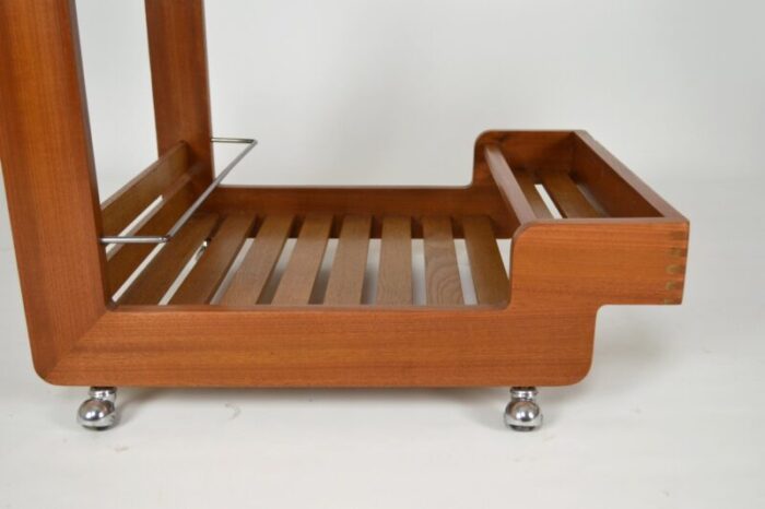 scandinavian modern teak trolley 1970s 15