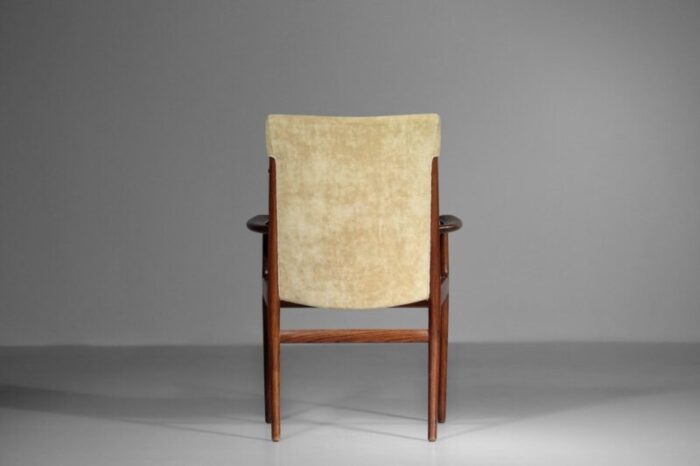 scandinavian rosewood velvet armchair by kai lyngfeldt larsen for soren willadsen 1960s 11