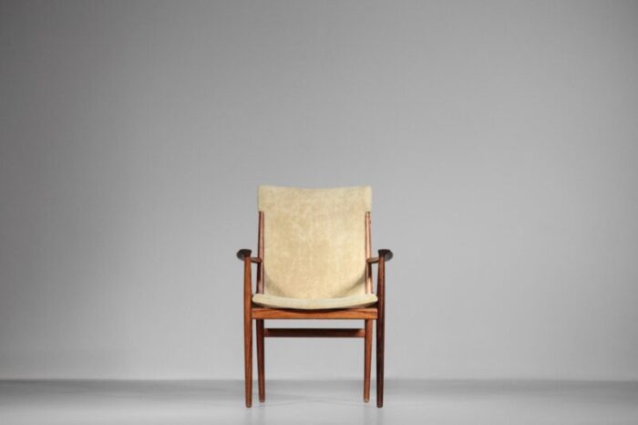 scandinavian rosewood velvet armchair by kai lyngfeldt larsen for soren willadsen 1960s 5