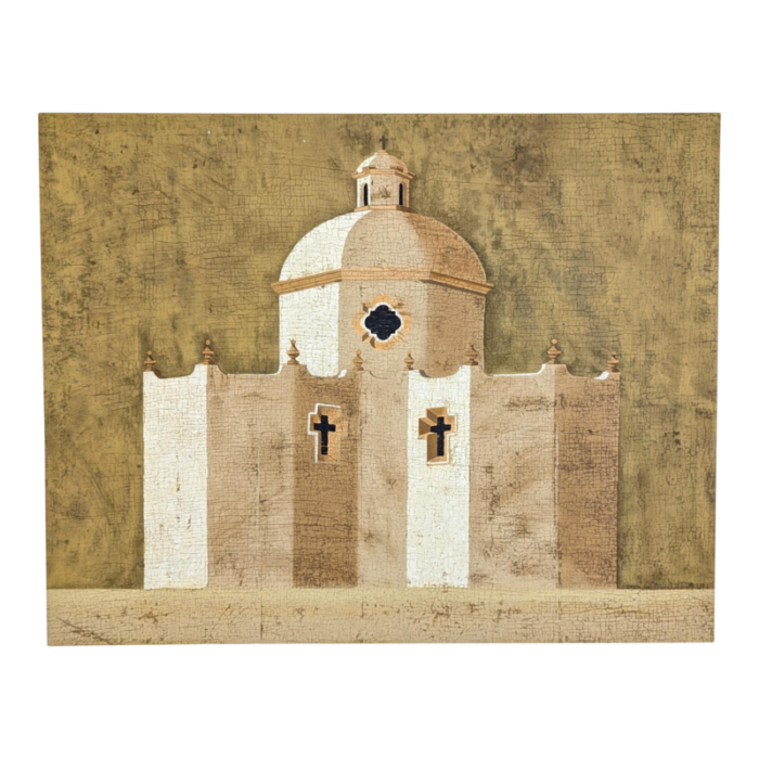 screen print of latin american cathedral by artist jacques lamy 7008