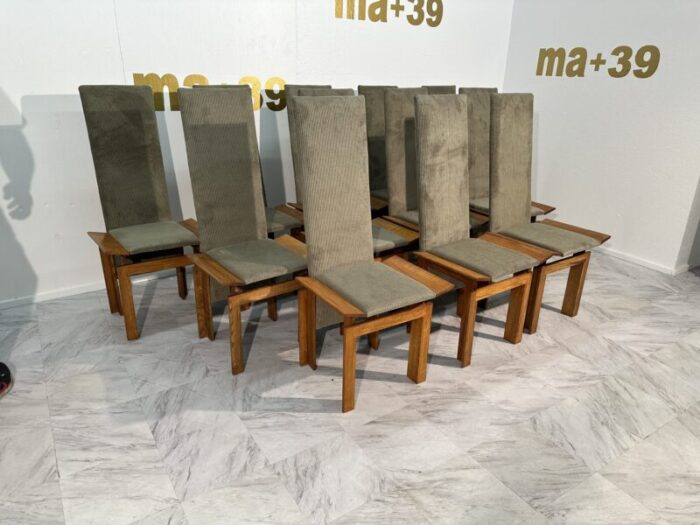 set of 12 wood mid century italian dining chairs 1960s 1617