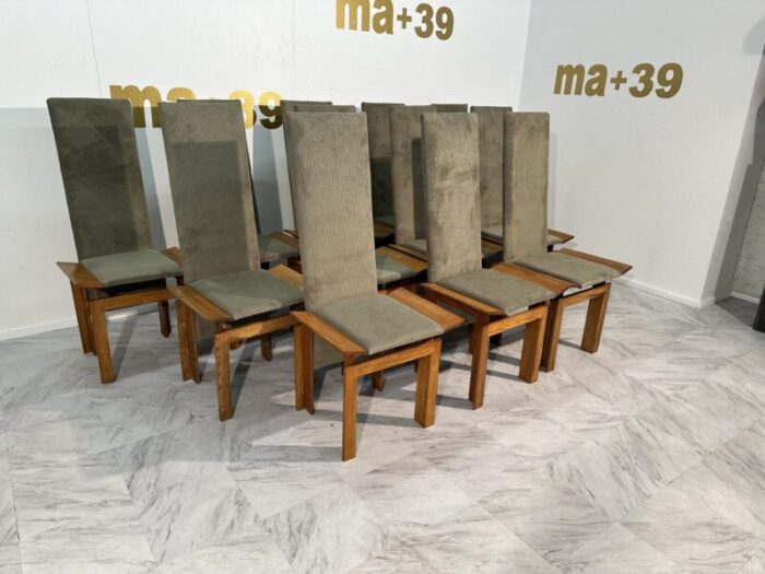 set of 12 wood mid century italian dining chairs 1960s 8084