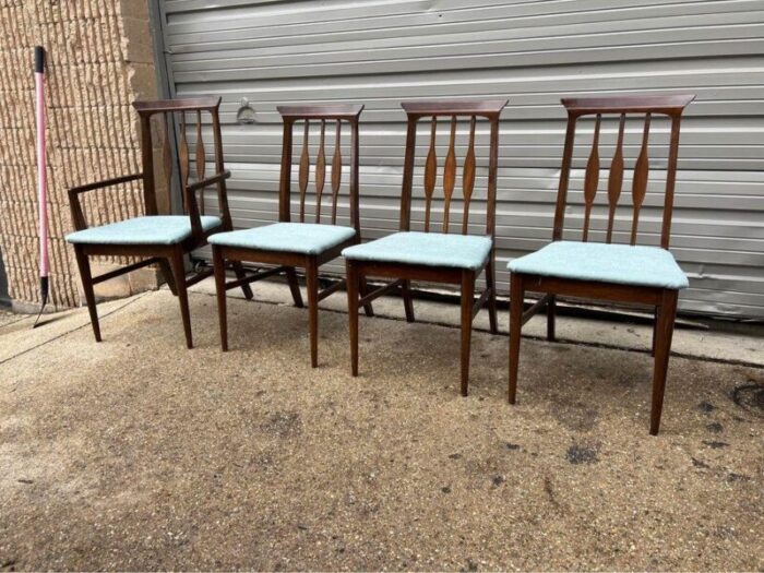 set of 4 mid century walnut dining chairs circa 1960s 1131