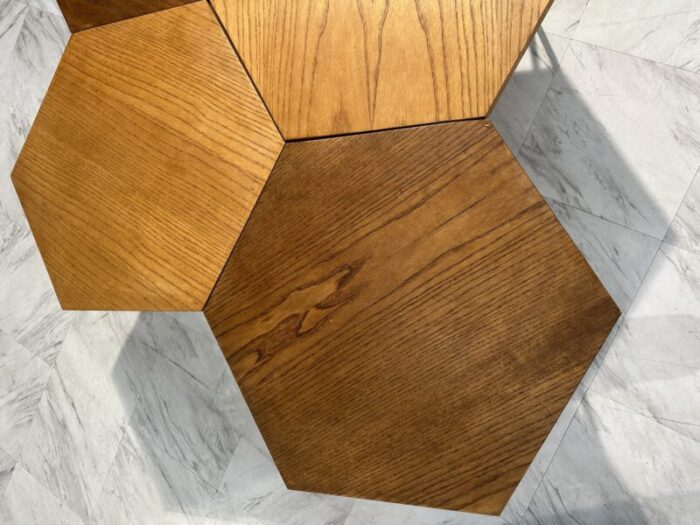 set of 7 gio ponti modular hexagonal coffee tables isa bergamo italy 1950s 7088