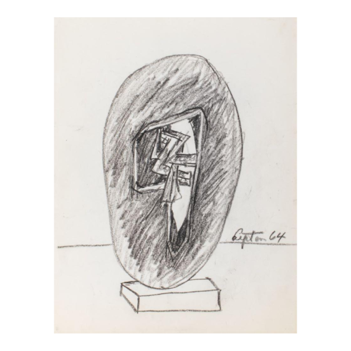 seymour lipton sculpture study sketch 1964 9013