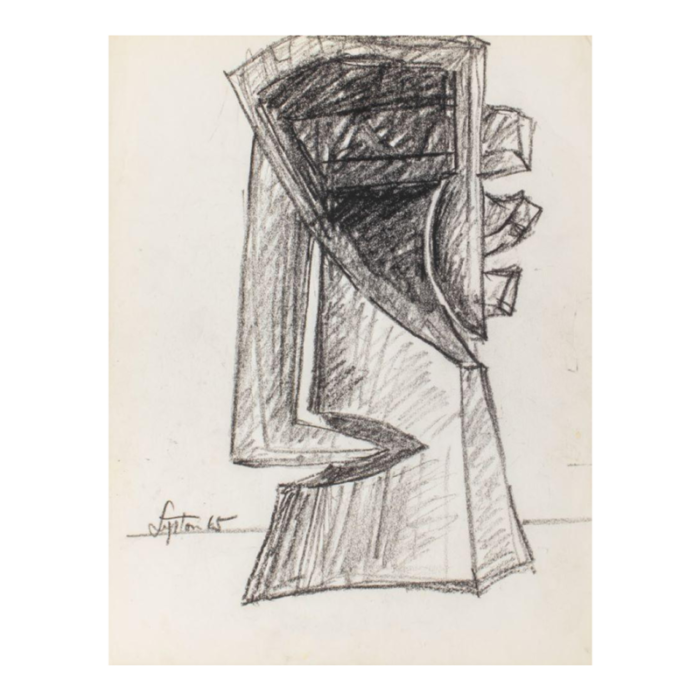 seymour lipton sculpture study sketch 1965 7938