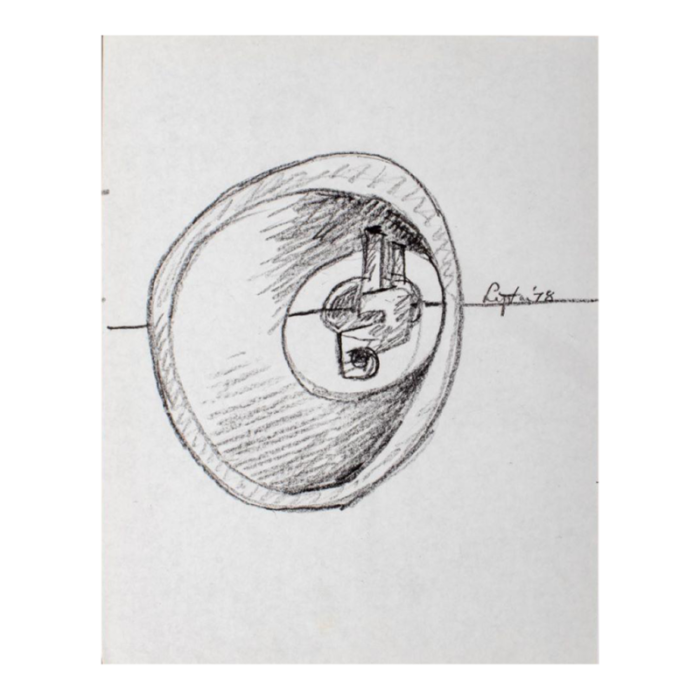 seymour lipton sculpture study sketch 1978 9835