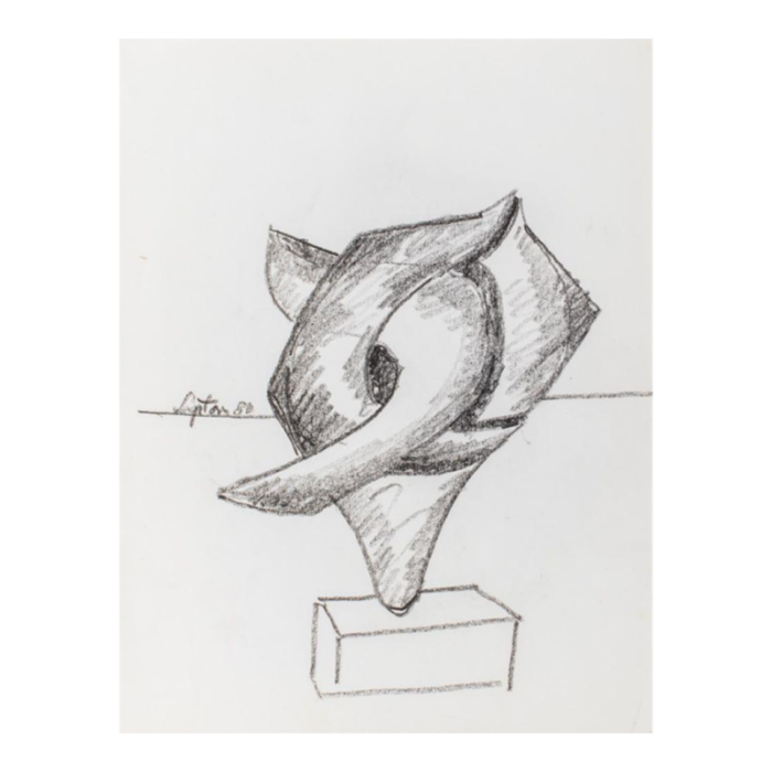 seymour lipton sculpture study sketch 1980 2602