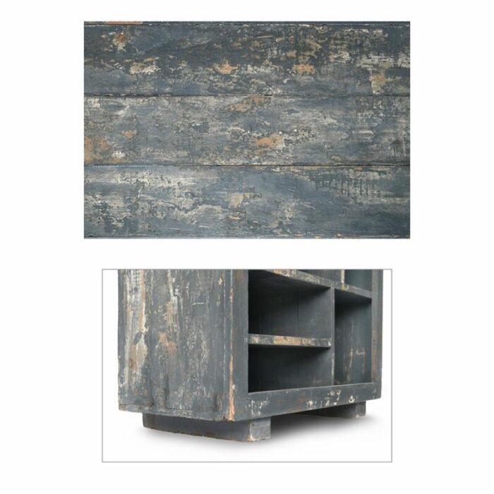 shelf in patinated wood with 15 compartments 1940s 3