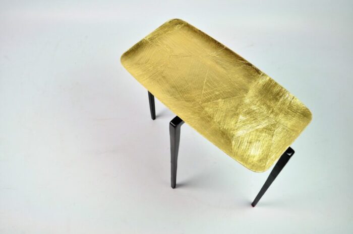 side table with gold leaf on fiber marquetry from ginger brown 3