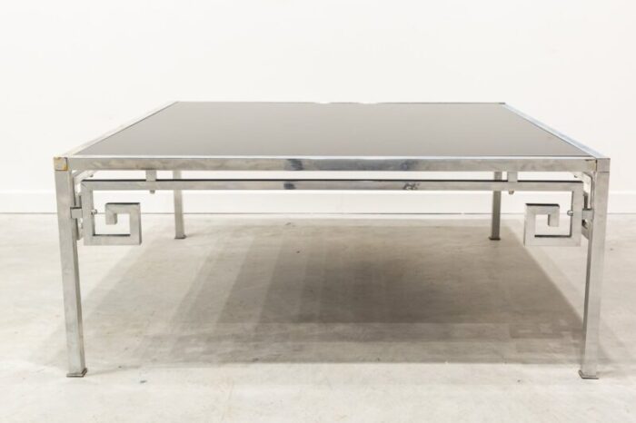 silver metal coffee table 1970s 1