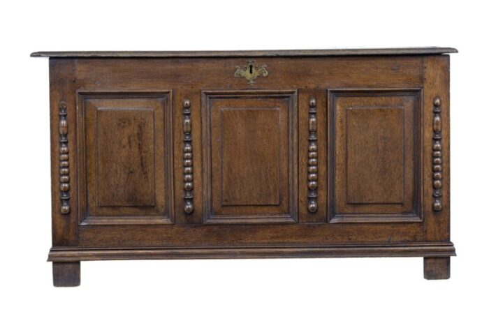 small 18th century english oak coffer 1