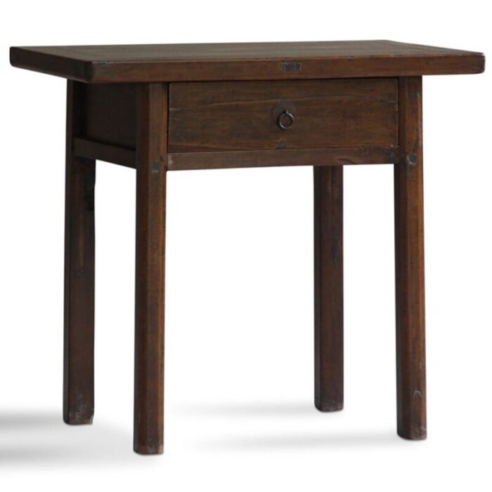 small antique chinese walnut side table 1