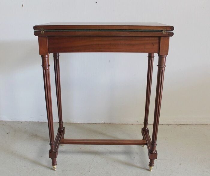 small antique louis xvi style mahogany game table 4