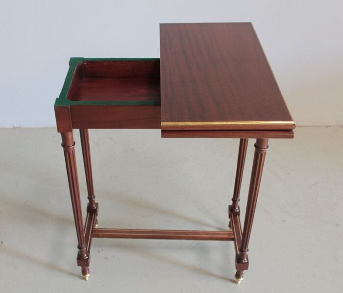 small antique louis xvi style mahogany game table 5