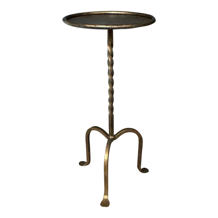 small gilt iron drinks table with twisted stem 5774