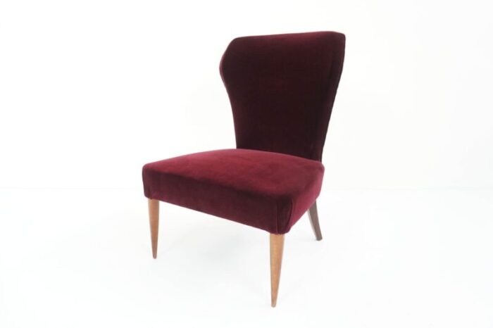 small italian velvet camera armchair 1950s 1