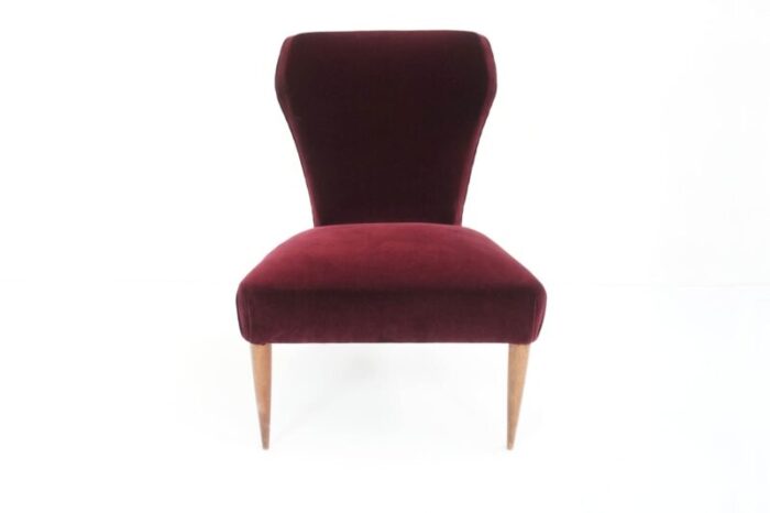 small italian velvet camera armchair 1950s 3