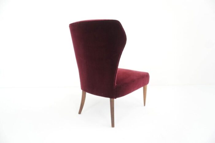 small italian velvet camera armchair 1950s 4