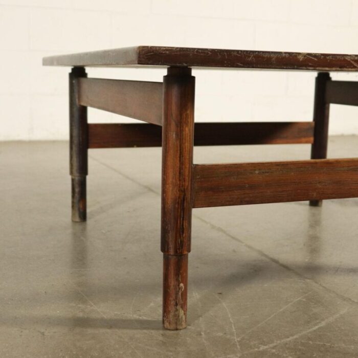 small table in solid wood and rosewood italy 1960s 4