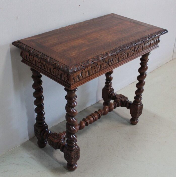 small vintage oak desk 4