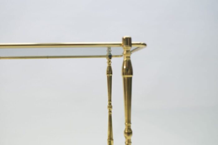 smoked glass and brass side table 1970s 8