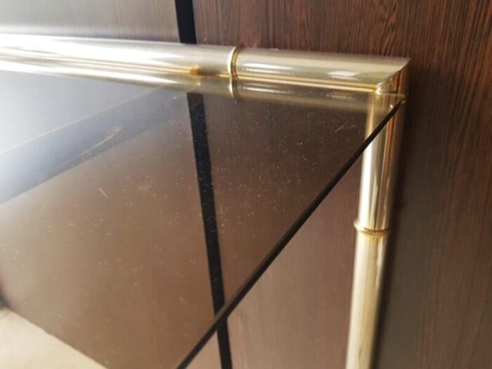 smoked glass and nickel console table 1968 15