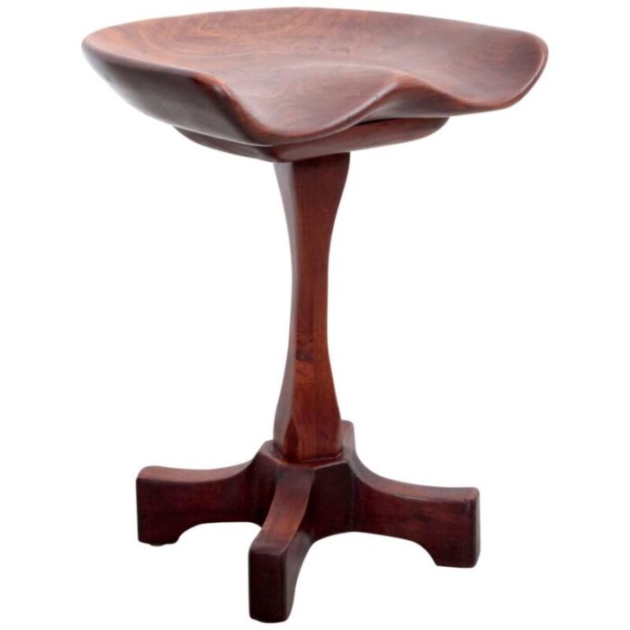 solid walnut stool by fred camp 1980s 1