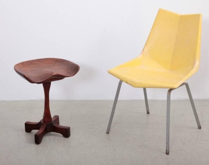 solid walnut stool by fred camp 1980s 2