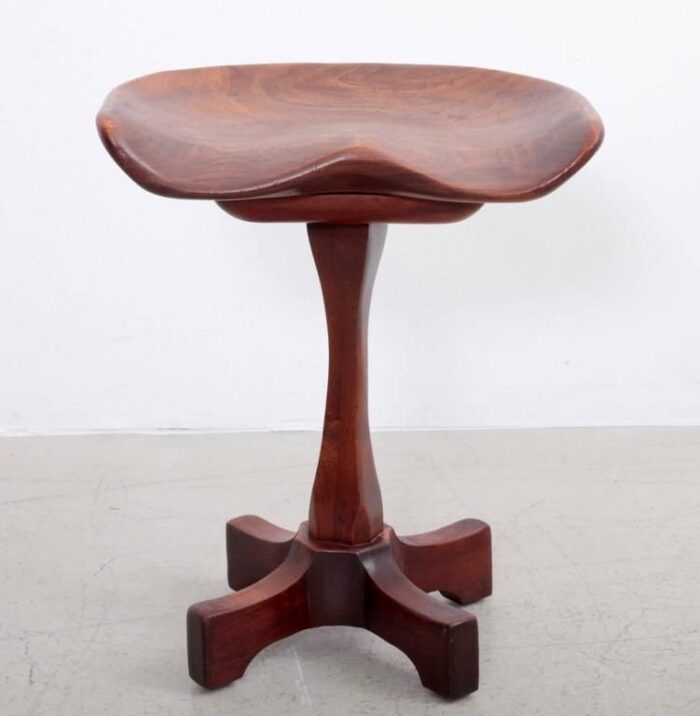 solid walnut stool by fred camp 1980s 4