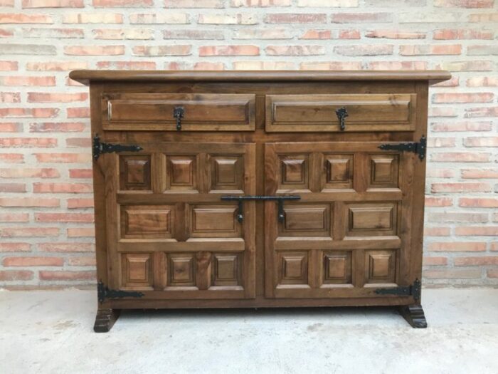 spanish baroque style carved walnut credenza 1