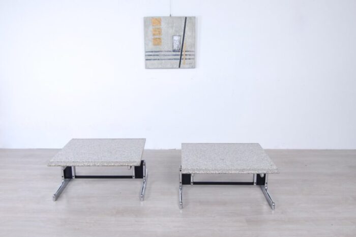 steel and granite coffee tables by ammannati vitelli for bruno brunati 1970s set of 2 14