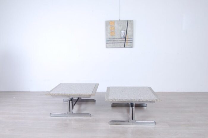 steel and granite coffee tables by ammannati vitelli for bruno brunati 1970s set of 2 15