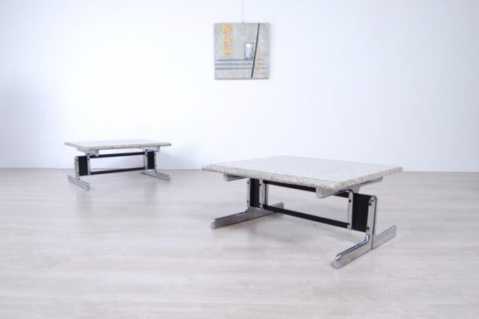 steel and granite coffee tables by ammannati vitelli for bruno brunati 1970s set of 2 17