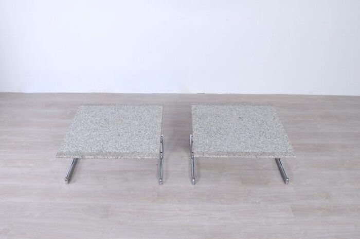 steel and granite coffee tables by ammannati vitelli for bruno brunati 1970s set of 2 9