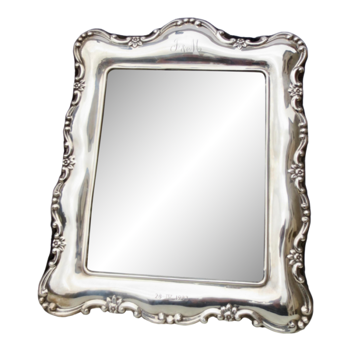 sterling silver baroque style large photo frame 90s 2627