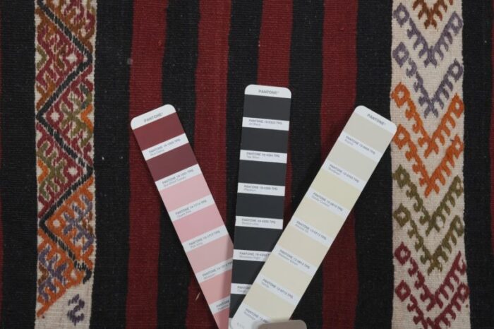 striped turkish kilim runner rug 3205