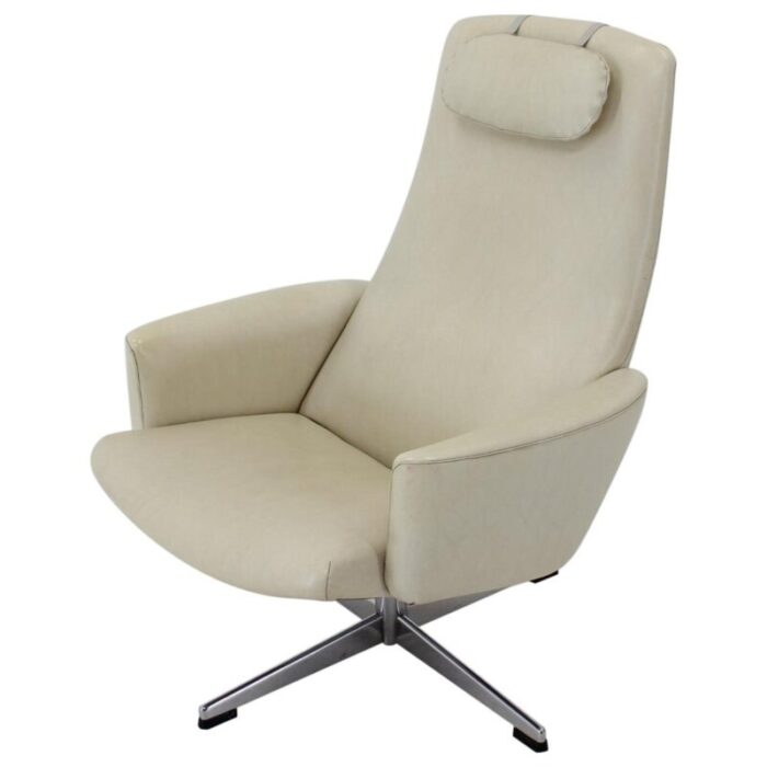 swedish beige swivel chair from asko 1970s 1